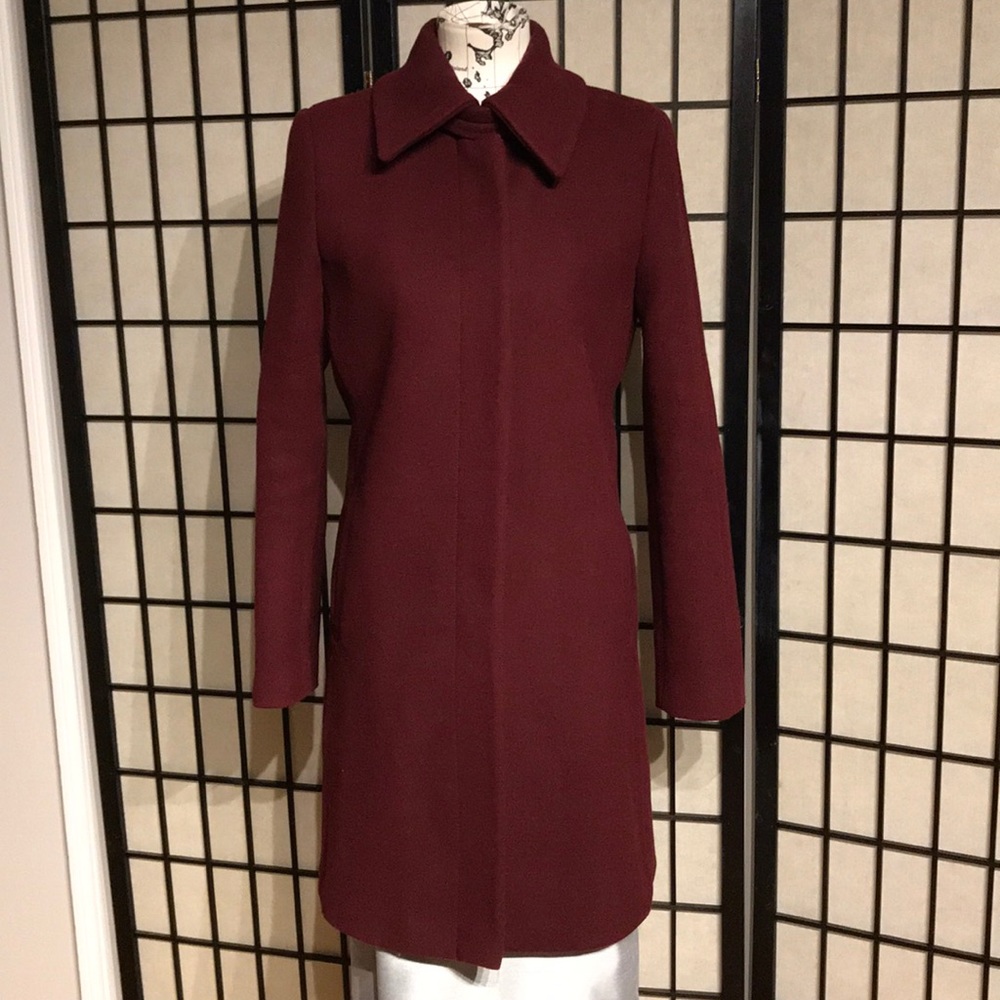 ☀️Loft Wool Peacoat Vintage vibrant button minimalist button collar long M